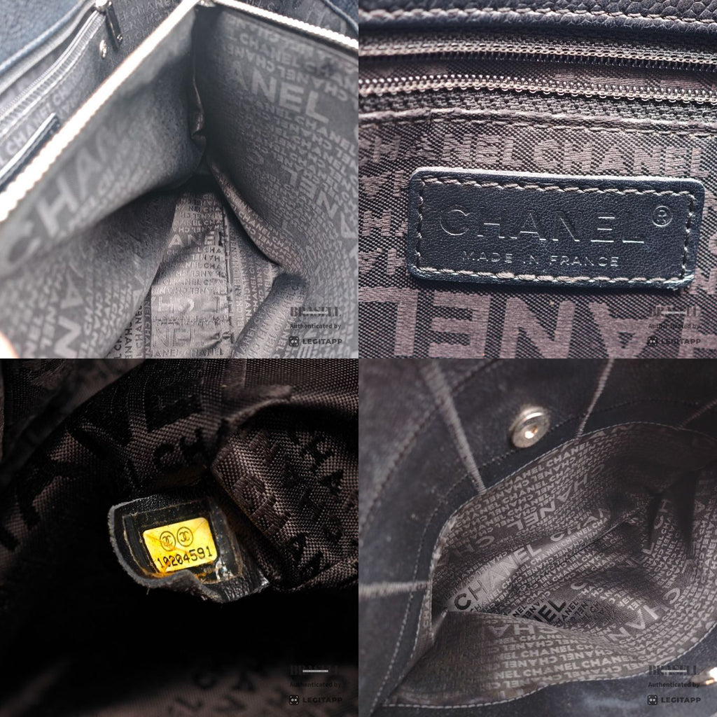 CHANEL Chocolate Bar Calfskin Shoulder Tote Hand Bag Black 【ImportFeeFREE】