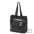 CHANEL Chocolate Bar Calfskin Shoulder Tote Hand Bag Black 【ImportFeeFREE】