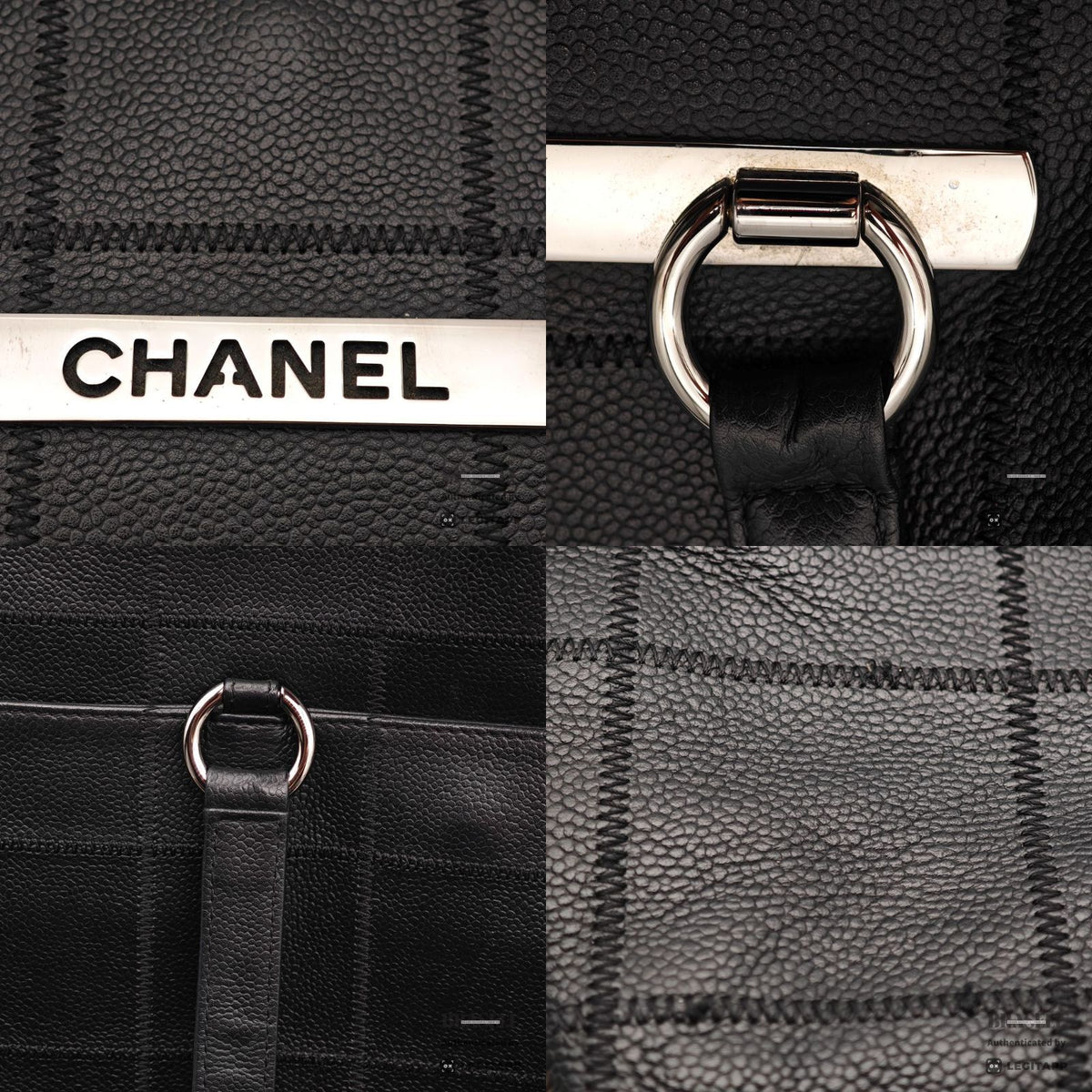 CHANEL Chocolate Bar Calfskin Shoulder Tote Hand Bag Black 【ImportFeeFREE】