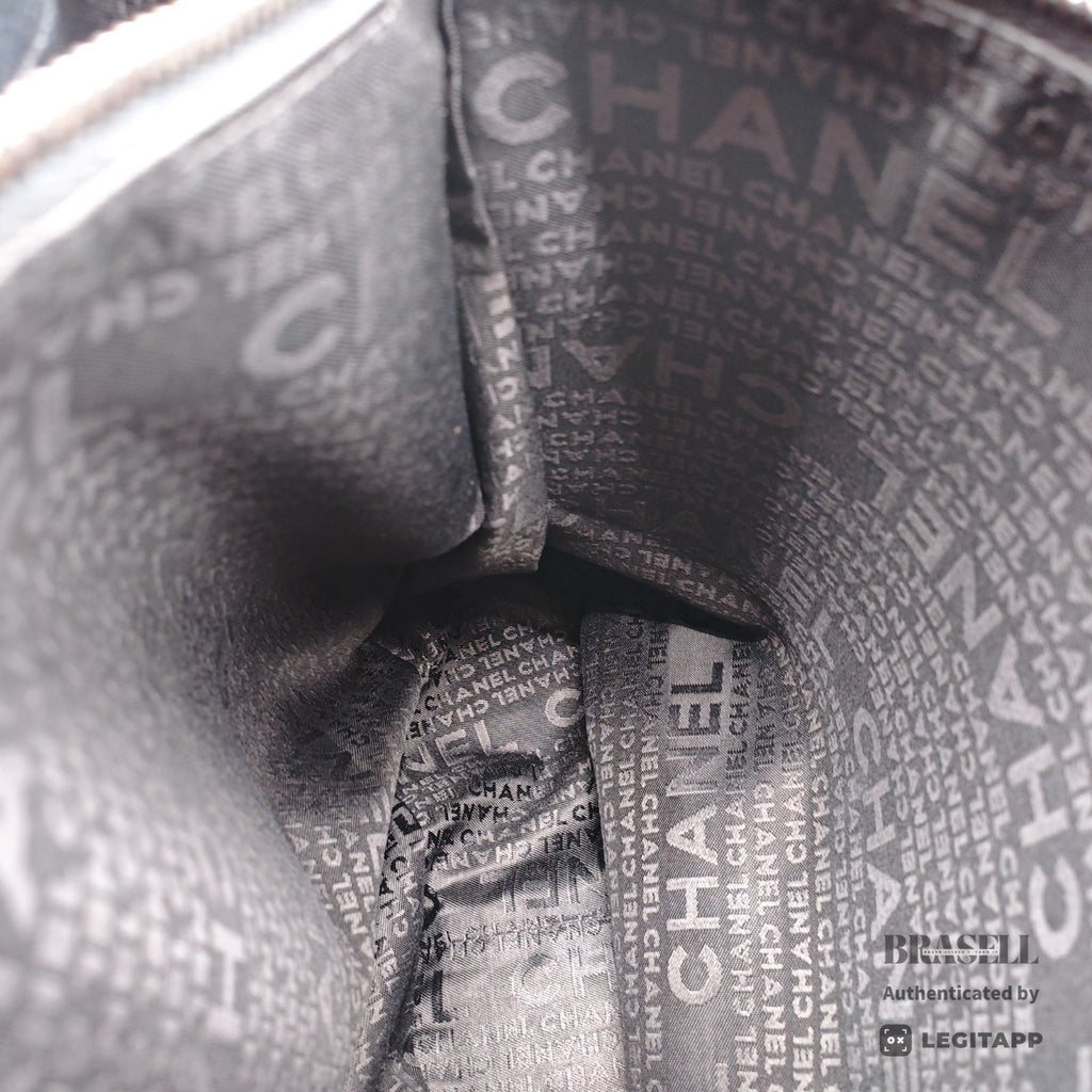 CHANEL Chocolate Bar Calfskin Shoulder Tote Hand Bag Black 【ImportFeeFREE】