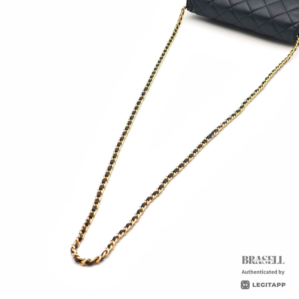 CHANEL WOC Chain Shoulder Bag Crossbody Navy Leather Women 【ImportFeeFREE】