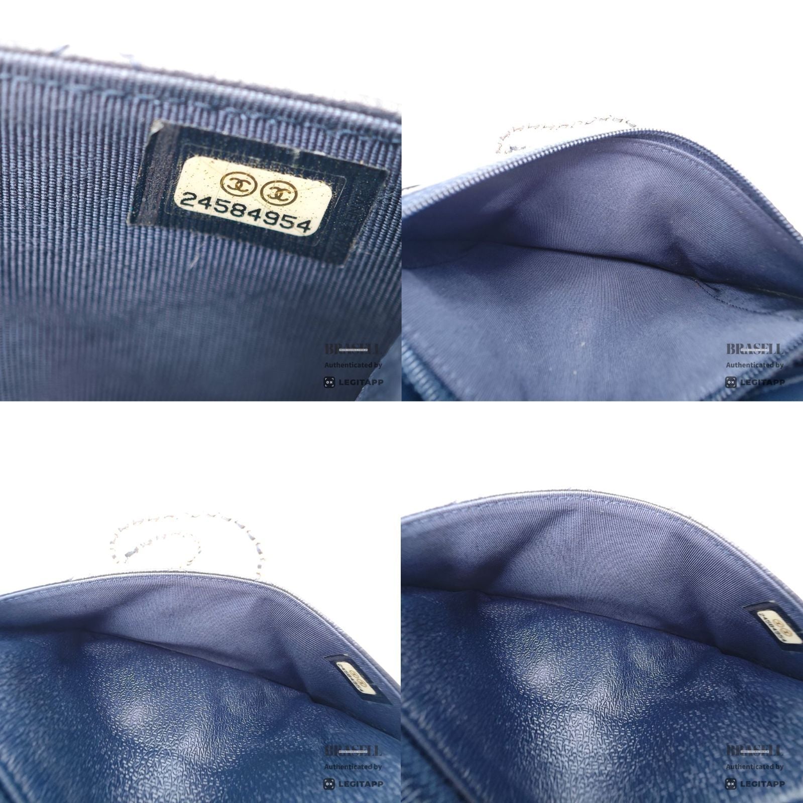 CHANEL WOC Chain Shoulder Bag Crossbody Navy Leather Women 【ImportFeeFREE】