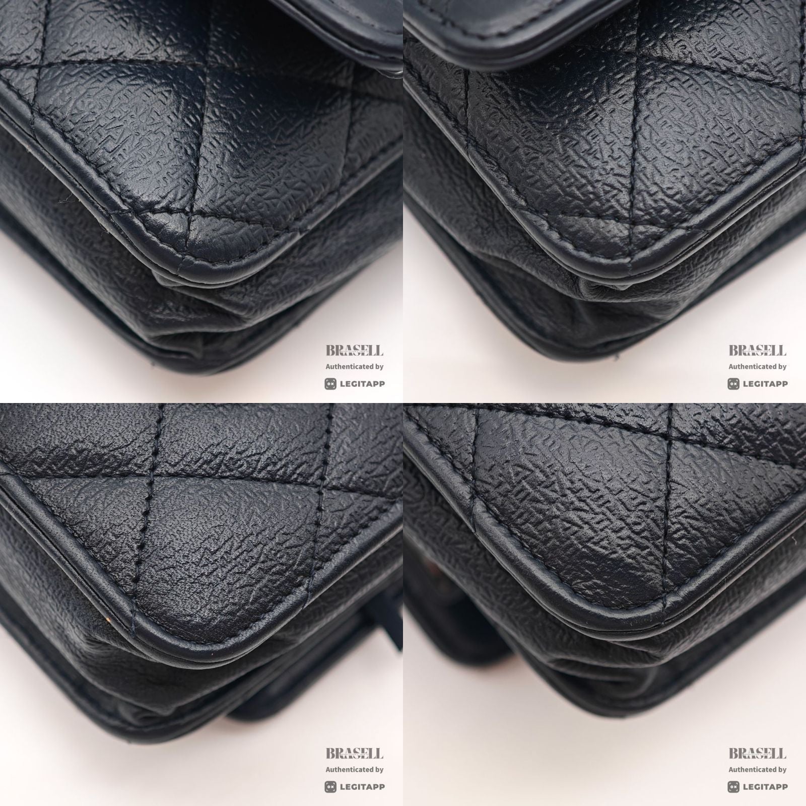 CHANEL WOC Chain Shoulder Bag Crossbody Navy Leather Women 【ImportFeeFREE】