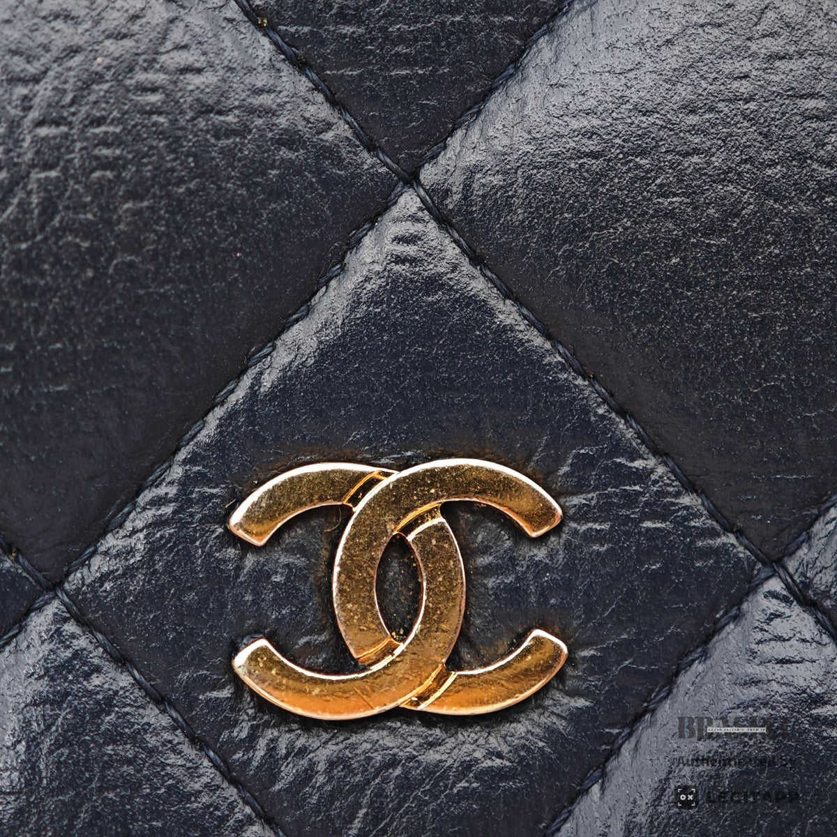 CHANEL WOC Chain Shoulder Bag Crossbody Navy Leather Women 【ImportFeeFREE】