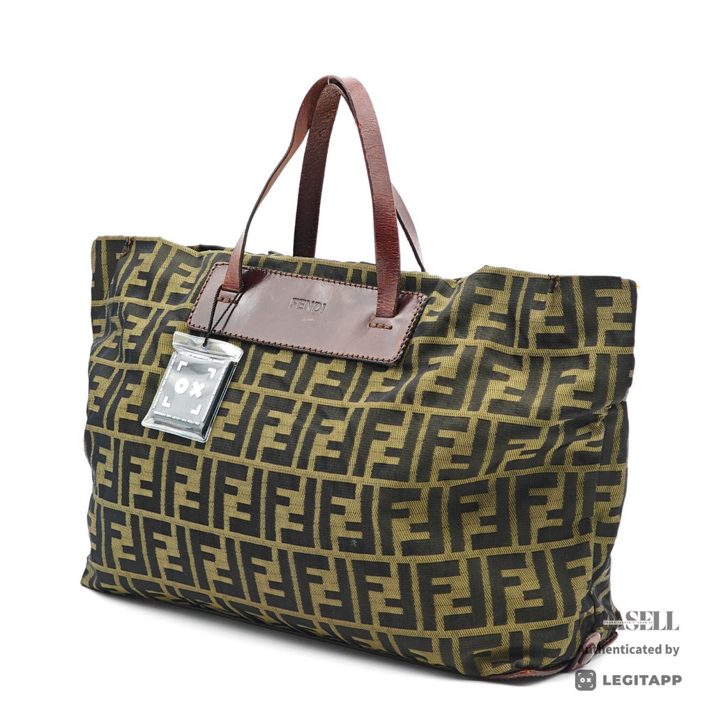 FENDI Zucca Nylon Brown Tote Bag 【ImportFeeFREE】