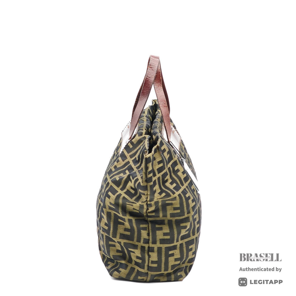 FENDI Zucca Nylon Brown Tote Bag 【ImportFeeFREE】