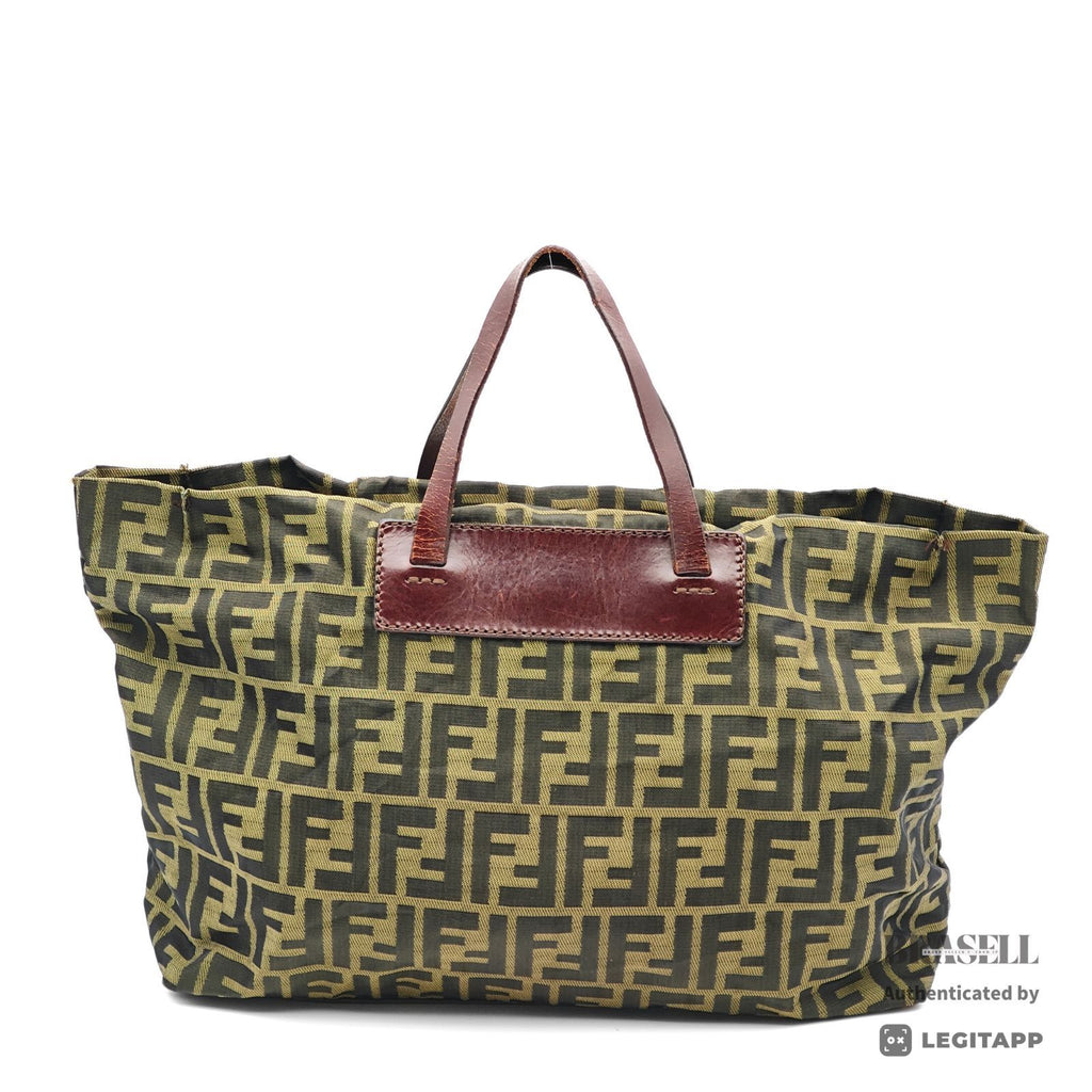 FENDI Zucca Nylon Brown Tote Bag 【ImportFeeFREE】
