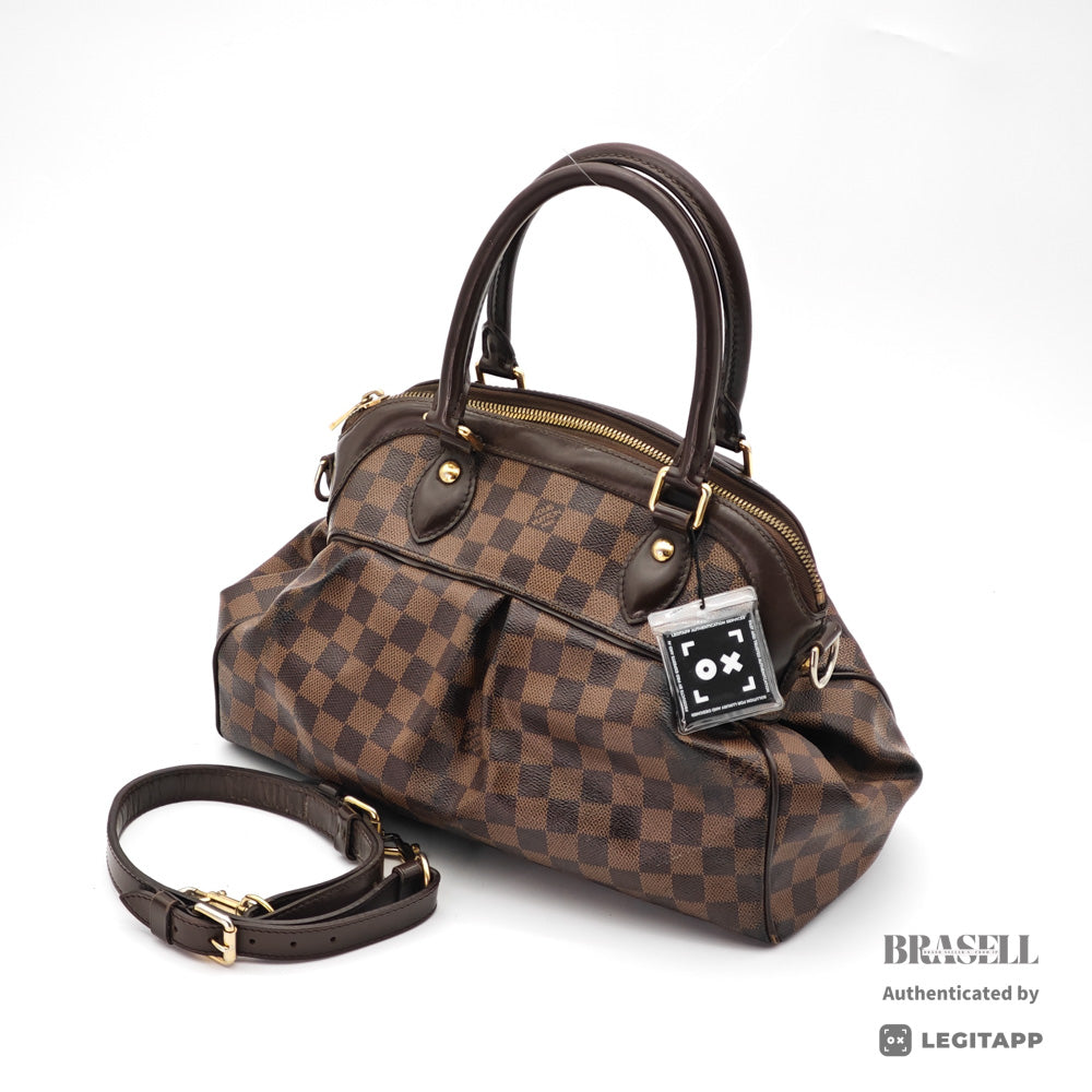 LOUIS VUITTON Trevi PM Damier Canvas Brown Hand Bag N51997 【ImportFeeFREE】