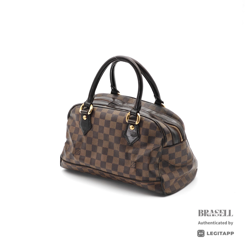 LOUIS VUITTON Duomo Damier Canvas Brown Hand Bag N60008 【ImportFeeFREE】
