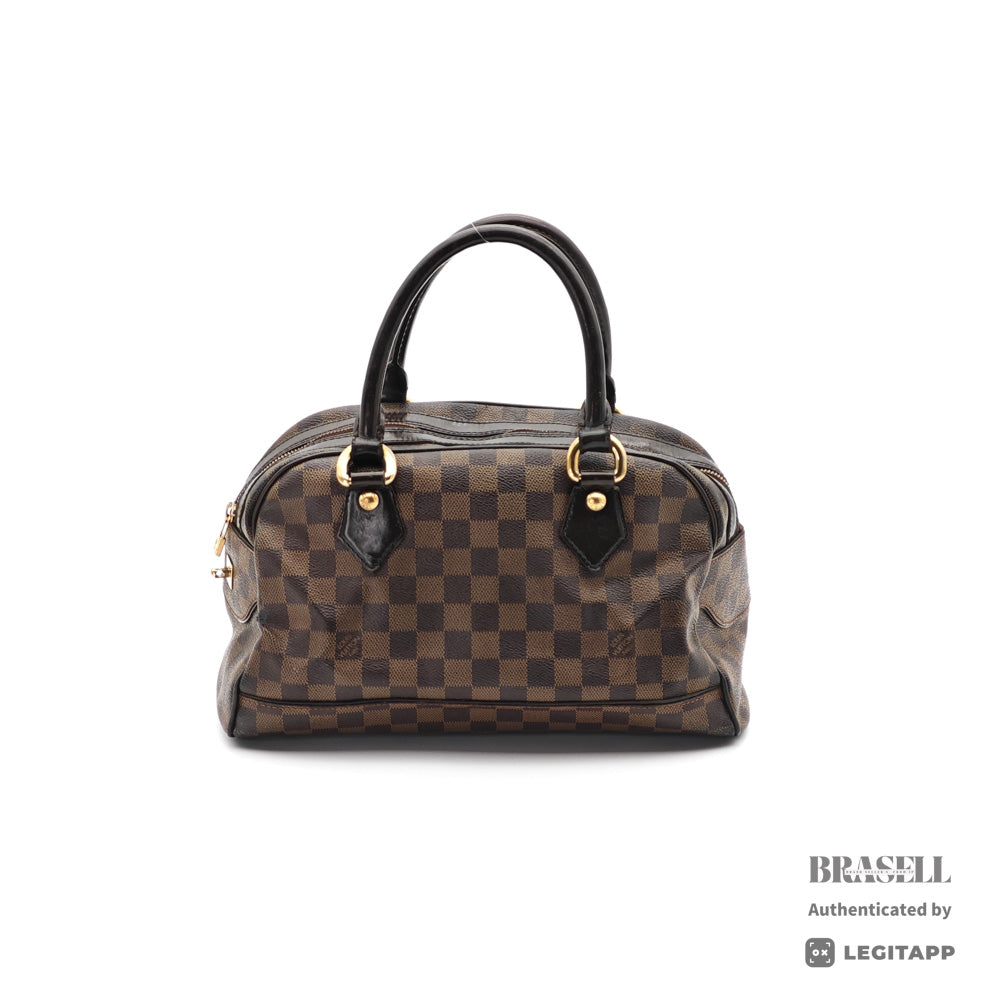 LOUIS VUITTON Duomo Damier Canvas Brown Hand Bag N60008 【ImportFeeFREE】