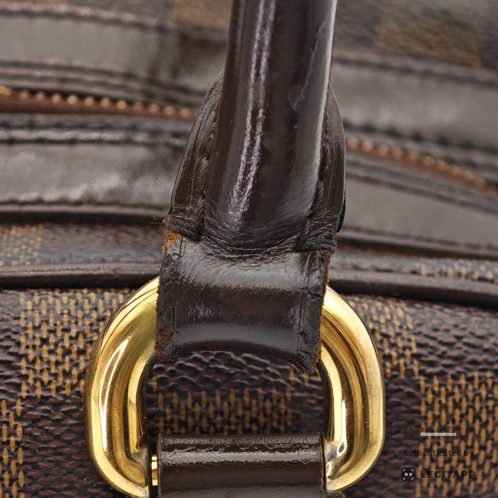 LOUIS VUITTON Duomo Damier Canvas Brown Hand Bag N60008 【ImportFeeFREE】