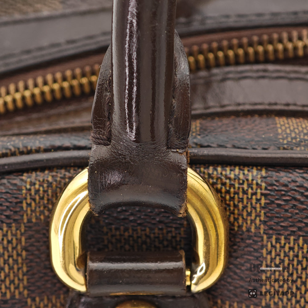 LOUIS VUITTON Duomo Damier Canvas Brown Hand Bag N60008 【ImportFeeFREE】
