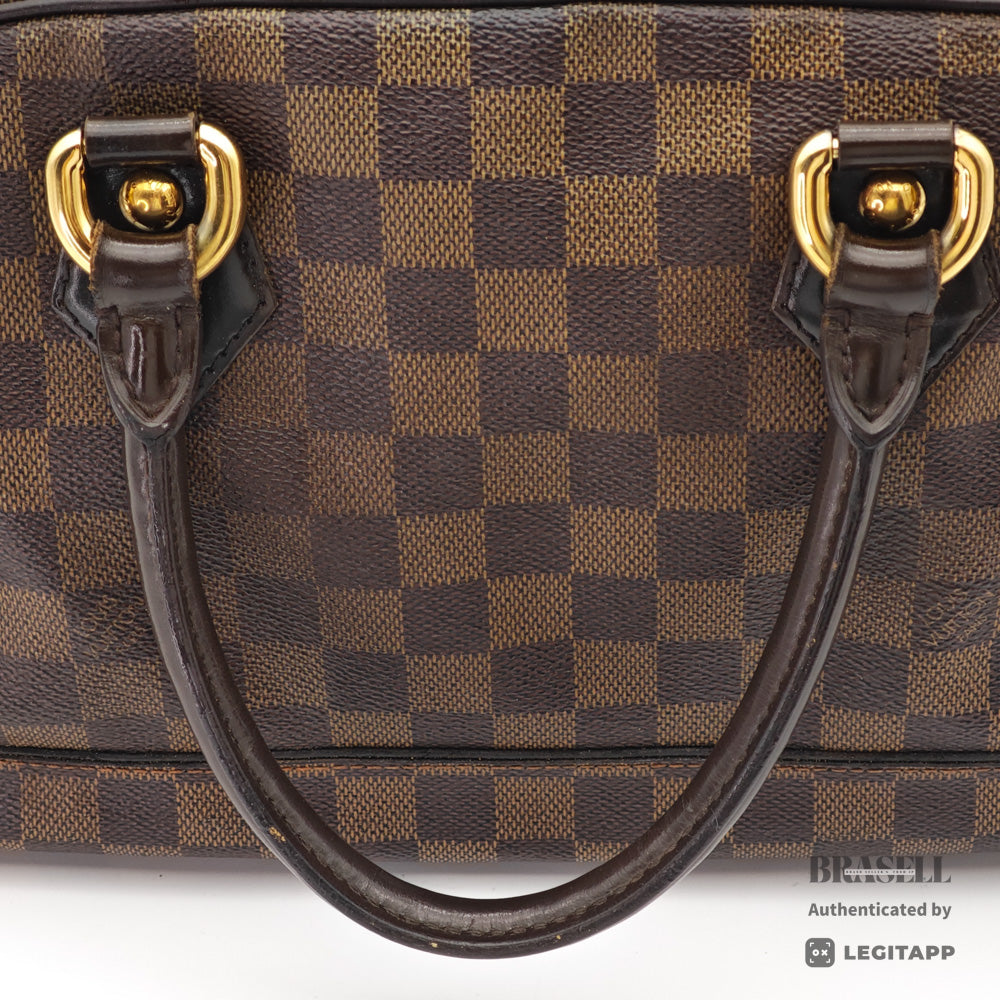 LOUIS VUITTON Duomo Damier Canvas Brown Hand Bag N60008 【ImportFeeFREE】
