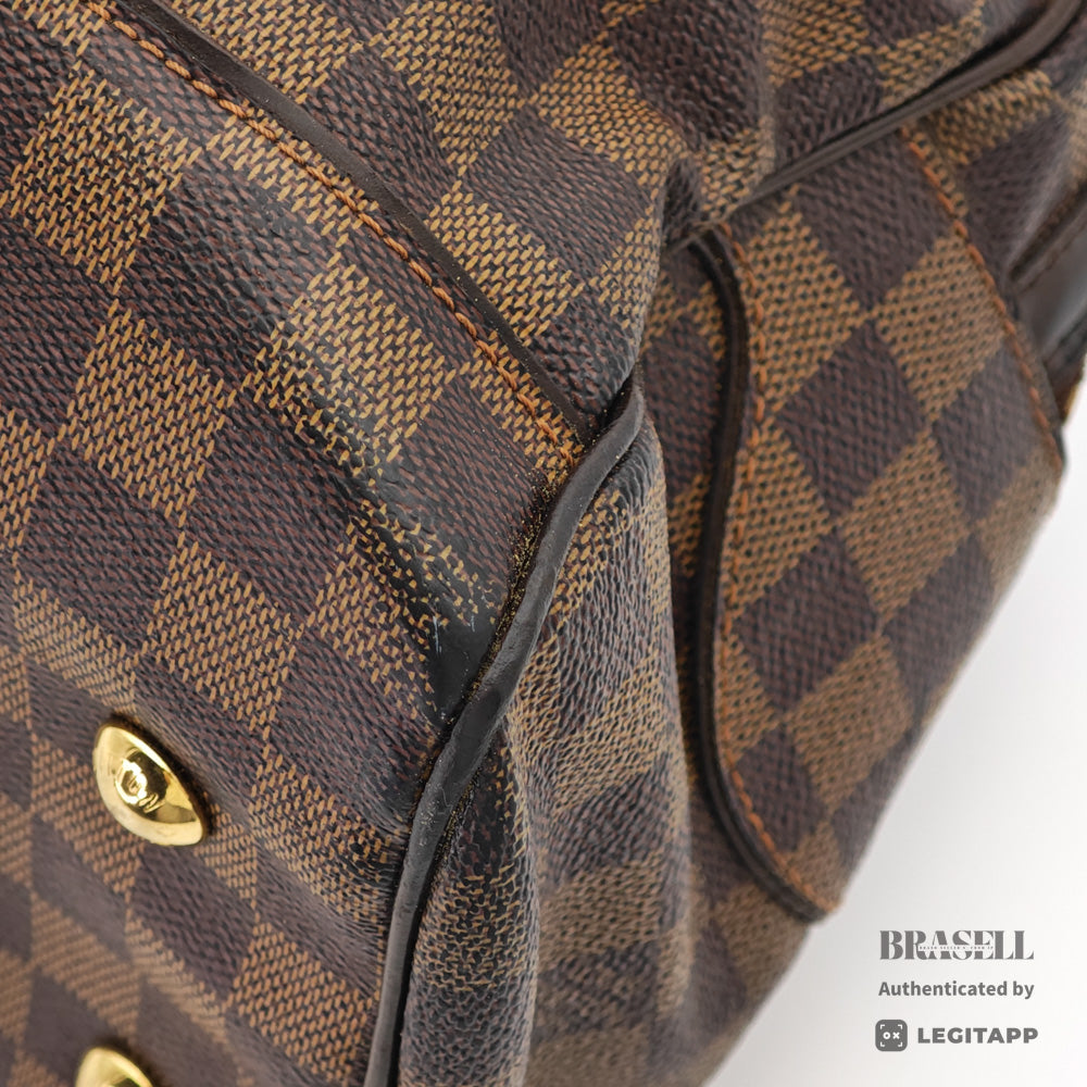 LOUIS VUITTON Duomo Damier Canvas Brown Hand Bag N60008 【ImportFeeFREE】