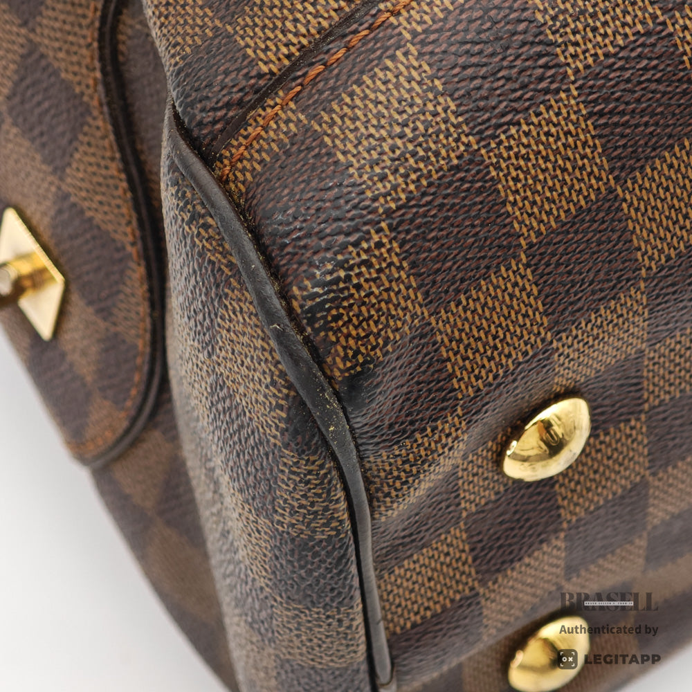 LOUIS VUITTON Duomo Damier Canvas Brown Hand Bag N60008 【ImportFeeFREE】