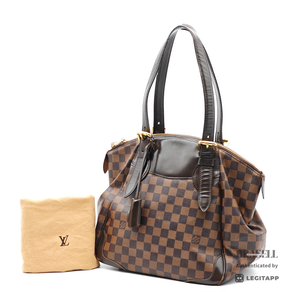 LOUIS VUITTON Verona MM Damier Canvas Brown Shoulder Bag 【ImportFeeFREE】