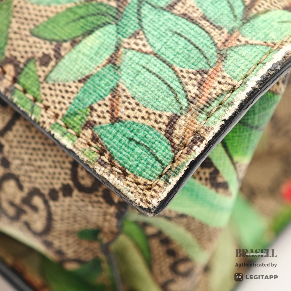 GUCCI TIAN GG Supreme Bird Canvas Beige Tote Bag 450950 【ImportFeeFREE】