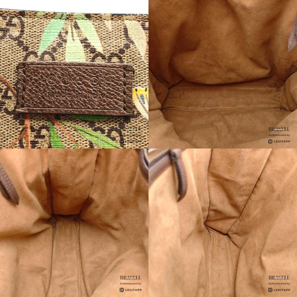 GUCCI TIAN GG Supreme Bird Canvas Beige Tote Bag 450950 【ImportFeeFREE】
