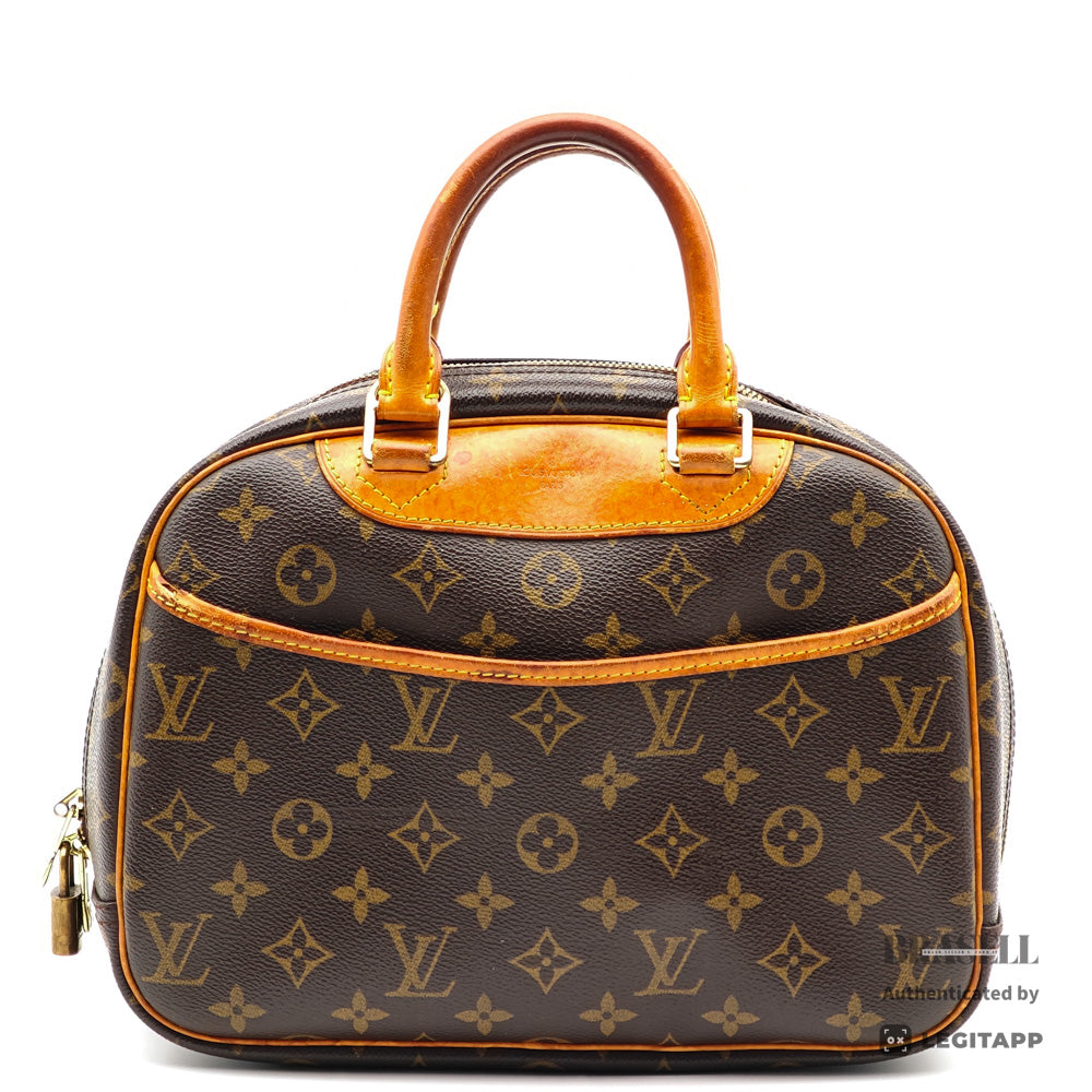 LOUIS VUITTON Trouville Monogram Canvas Brown Hand Bag M42228 【ImportFeeFREE】