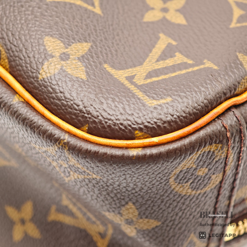 LOUIS VUITTON Trouville Monogram Canvas Brown Hand Bag M42228 【ImportFeeFREE】