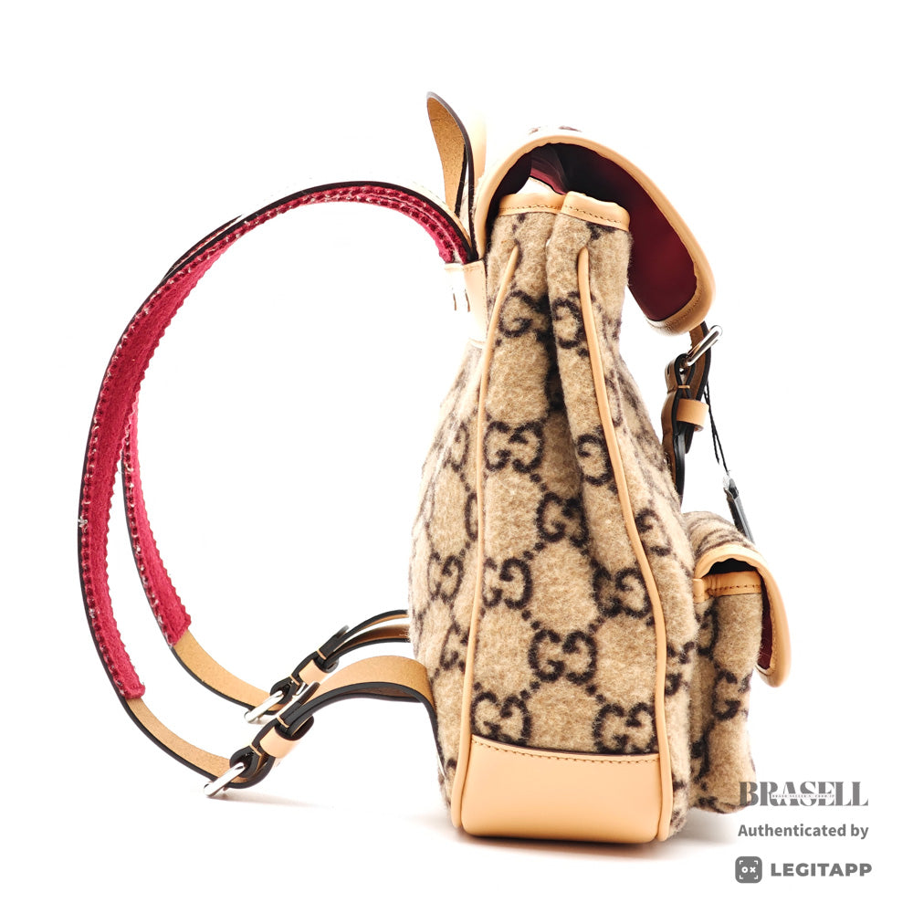 GUCCI GG Wool Backpack Gray Wool Backpack 【ImportFeeFREE】