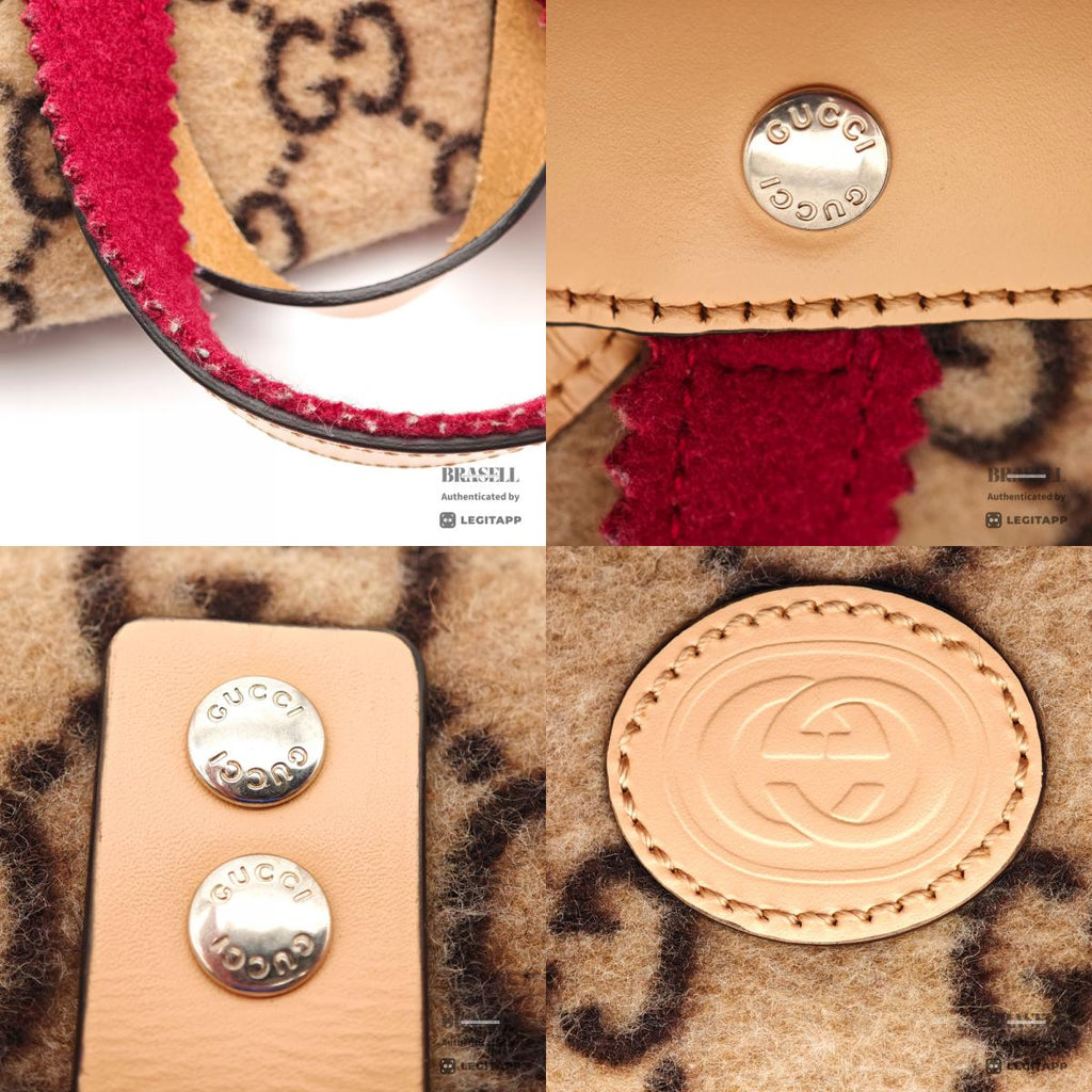 GUCCI GG Wool Backpack Gray Wool Backpack 【ImportFeeFREE】
