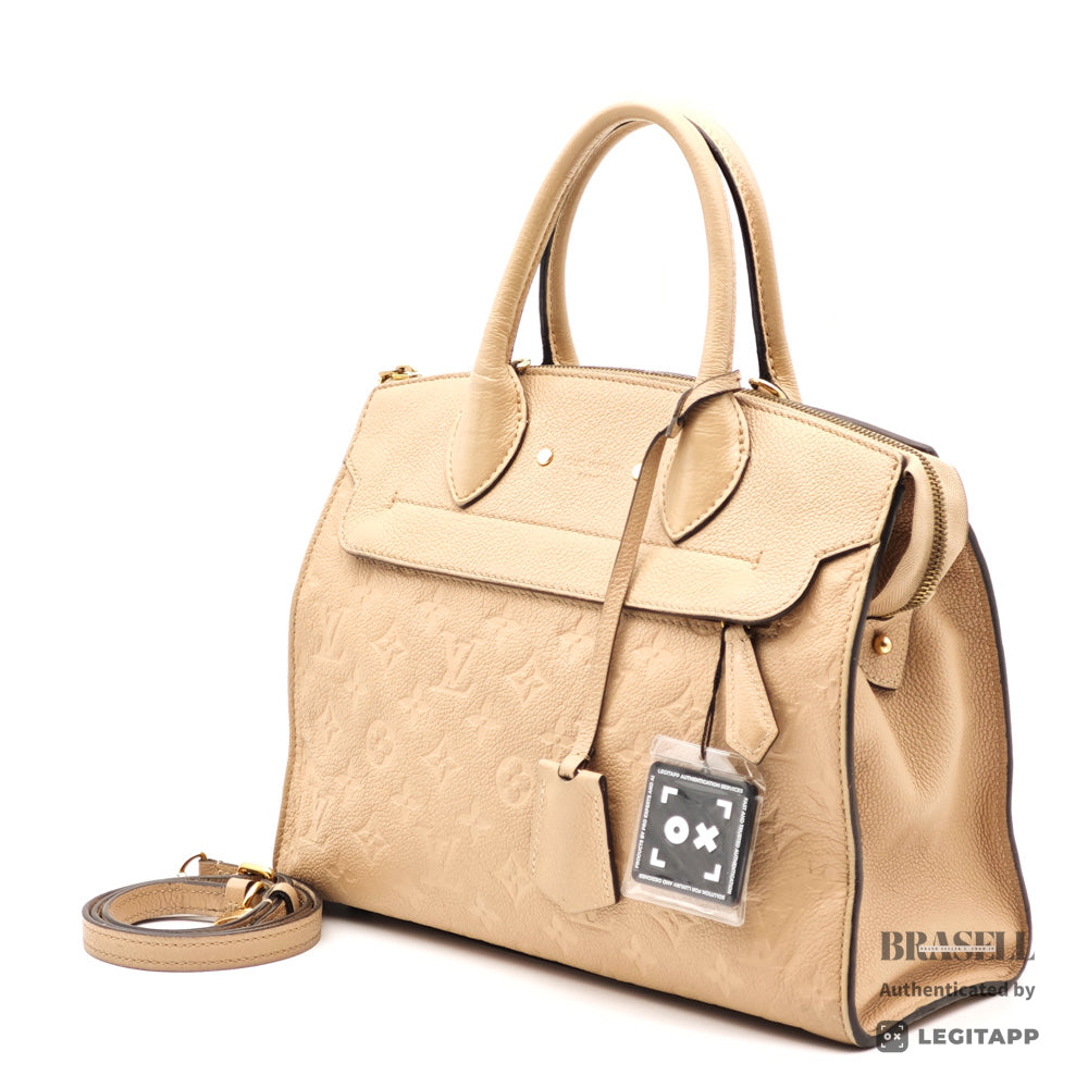 LOUIS VUITTON PontNeuf MMEmpreinte Leather Beige HandBag M41750【ImportFeeFREE】