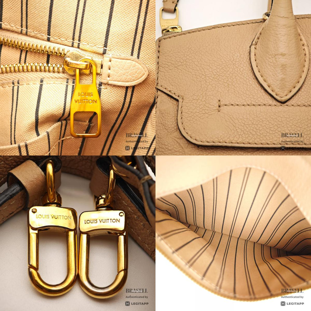 LOUIS VUITTON PontNeuf MMEmpreinte Leather Beige HandBag M41750【ImportFeeFREE】