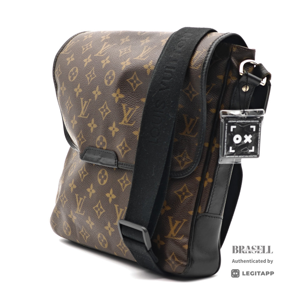 LOUIS VUITTON Bus MM Monogram Macassar Canvas Shoulder Bag M56715【ImportFeeFREE
