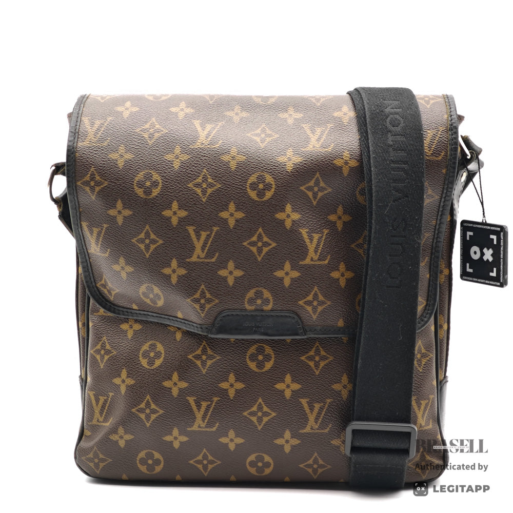 LOUIS VUITTON Bus MM Monogram Macassar Canvas Shoulder Bag M56715【ImportFeeFREE