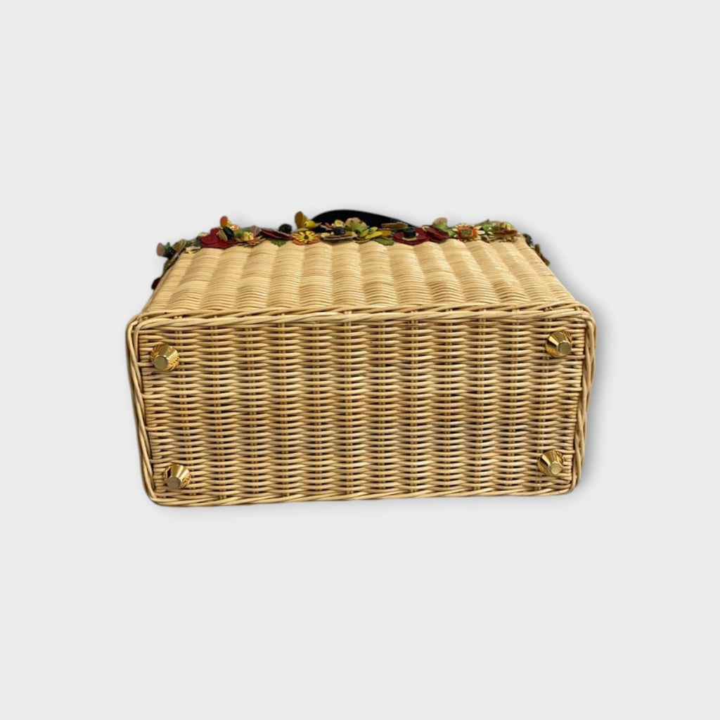 PRADA Midollino Garden Flowers Basket Bag