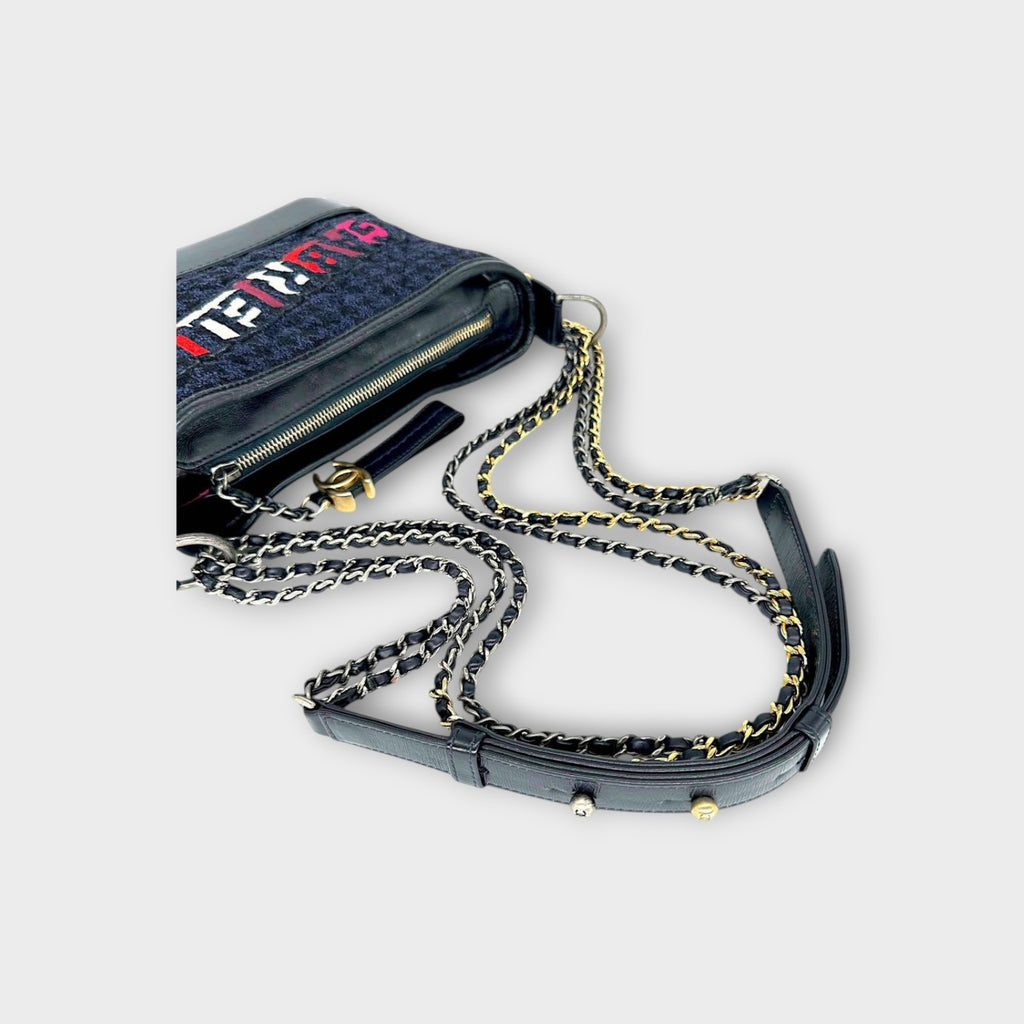 CHANEL Small Hobo Chain Shoulder Bag Gabrielle Tweed