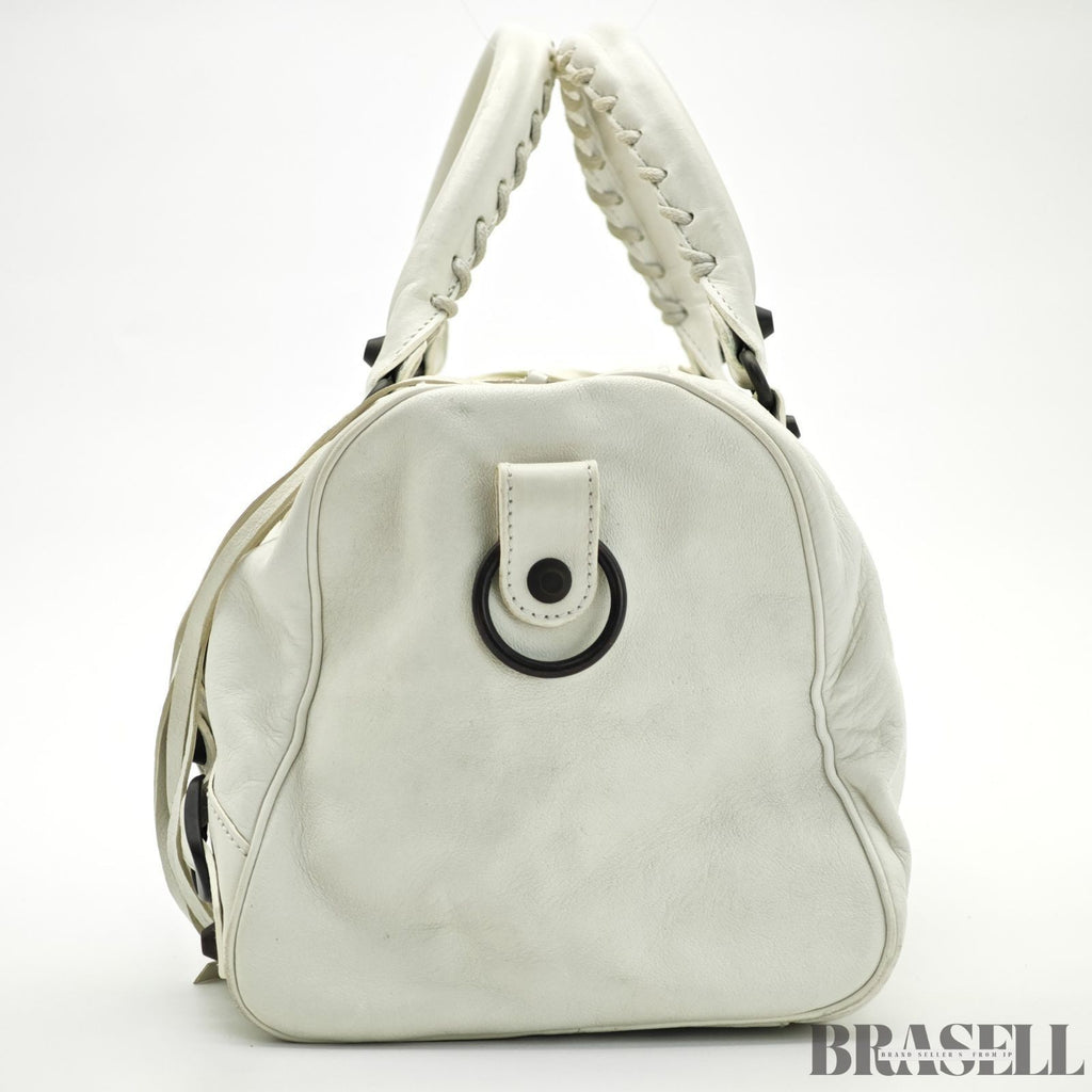 Balenciaga The First 103208 213048 Bag Handbag Cylinder Horizontal Ivory