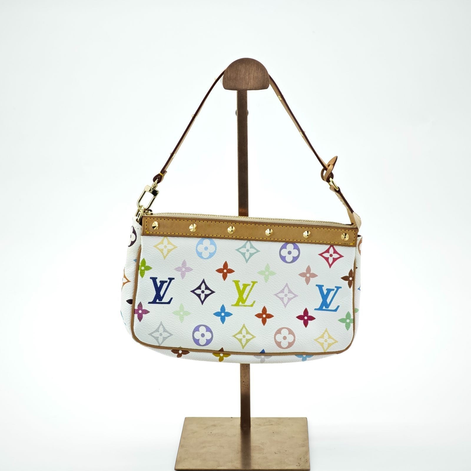 LOUIS VUITTON Multicolore M92649 Compact Small Handbag White