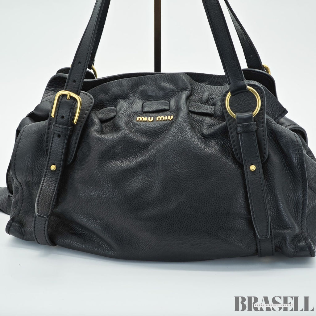 Miu Miu Madras 2-Way Bag RL0058 Handbag Shoulder Bag Black Women's