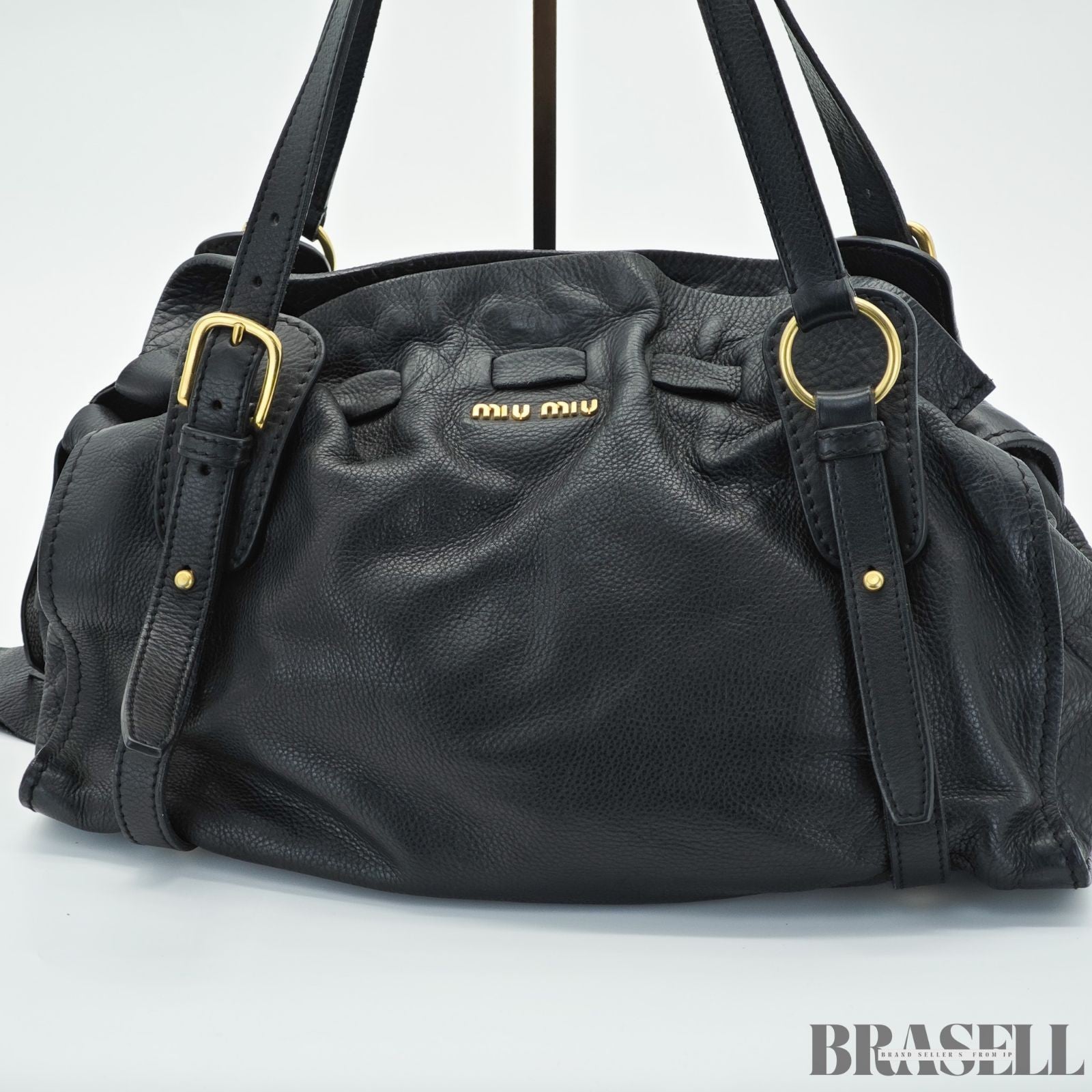 Miu Miu Madras 2-Way Bag RL0058 Handbag Shoulder Bag Black Women's