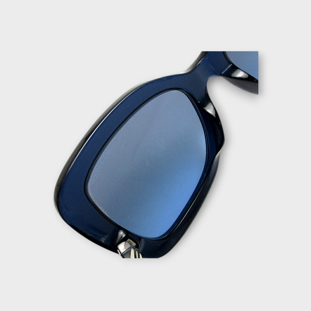 CHANEL Sunglasses Matelassé Indigo Blue Silver CH5478A Square 4□21-135 【A】