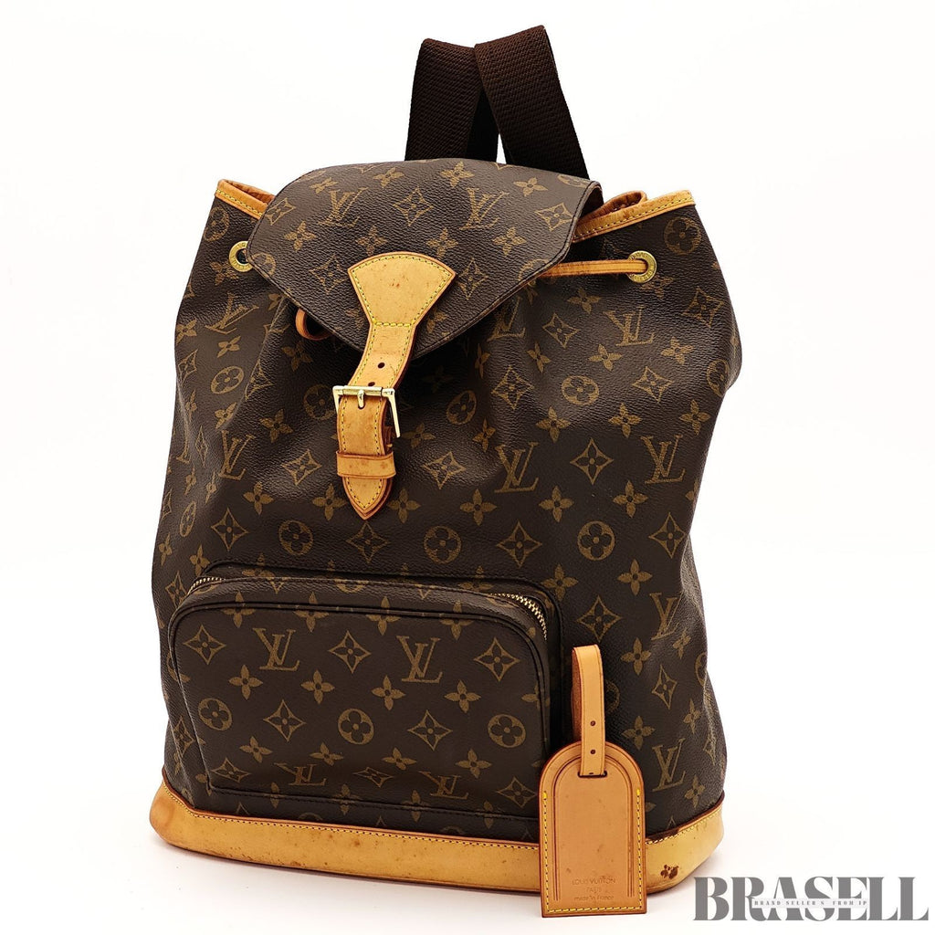 Louis Vuitton Montsouris GM M51135 Backpack Travel Monogram Canvas Leather Brown
