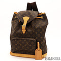 Louis Vuitton Montsouris GM M51135 Backpack Travel Monogram Canvas Leather Brown