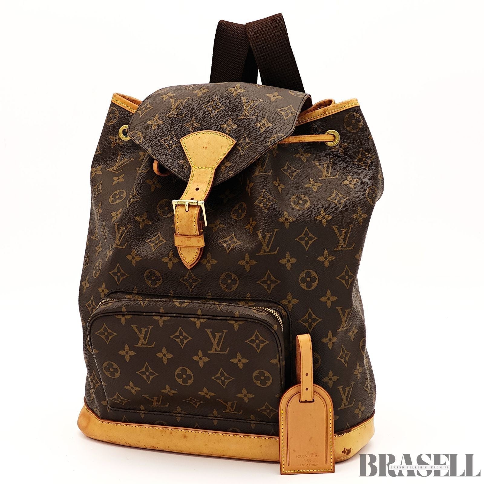 Louis Vuitton Montsouris GM M51135 Backpack Travel Monogram Canvas Leather Brown