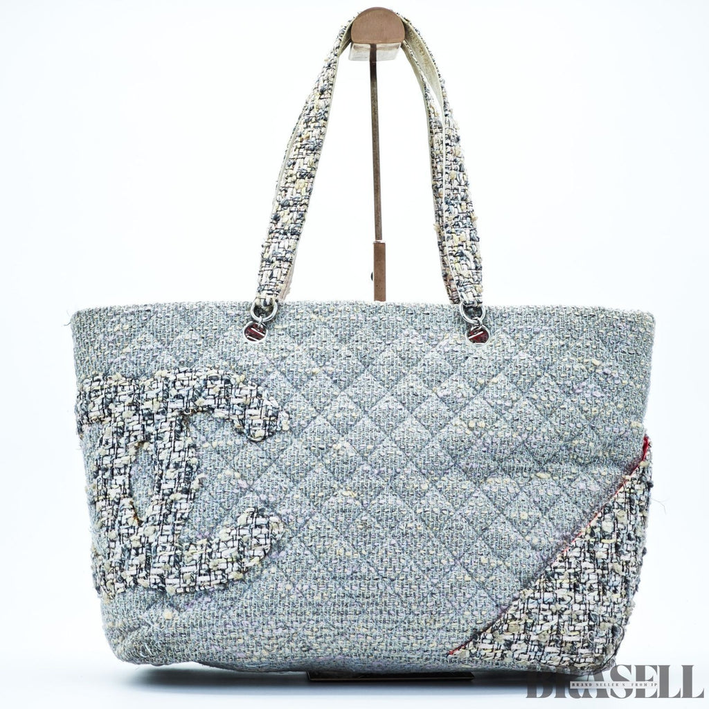 Chanel Cambon Line Tweed Multicolor Silver Tote Bag No 9 A25170 Woman