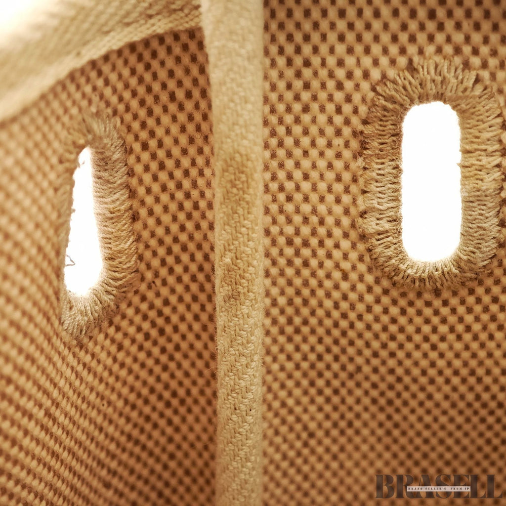 Hermès Herbag MM Handbag Trapezoid Canvas Large Beige Unisex With Padlock