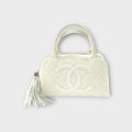 CHANEL Matelassé Mini Boston Bag A20996 Ladies Handbag  Leather White