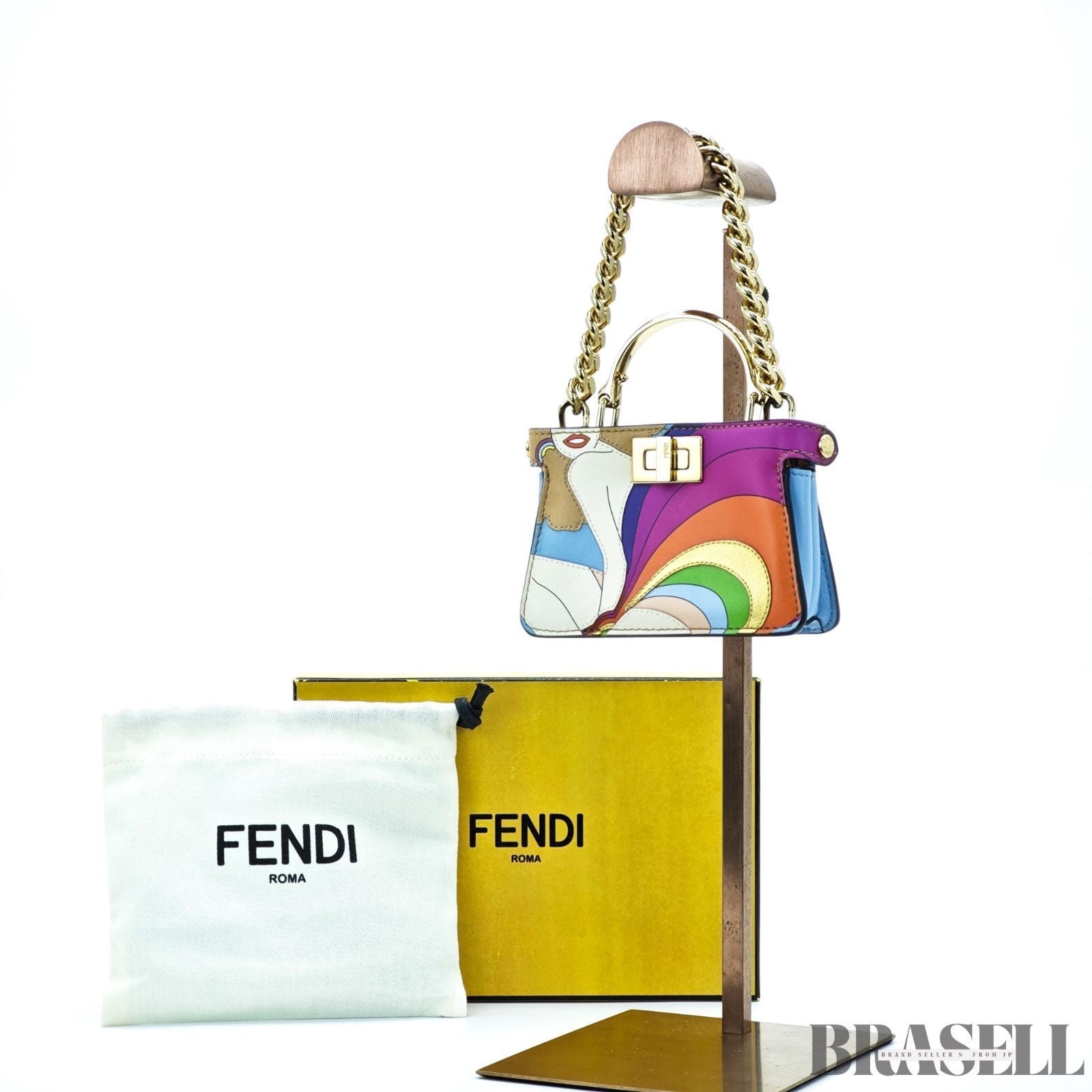 FENDI Peekaboo Nano Handbag Multicolor Bold and Stylish Women's