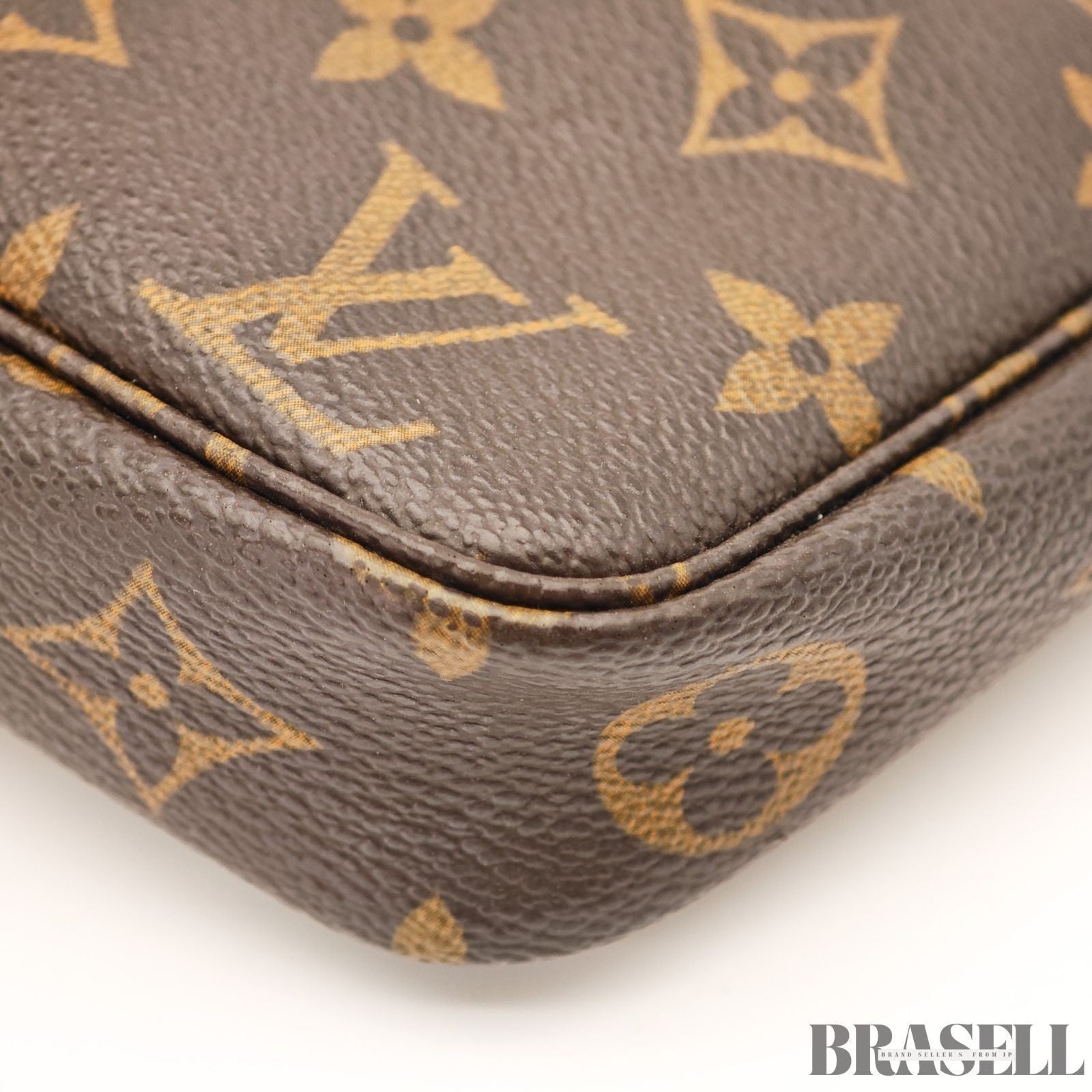 LOUIS VUITTON Pochette Accessoires Hand Bag Monogram Leather Canvas M51980