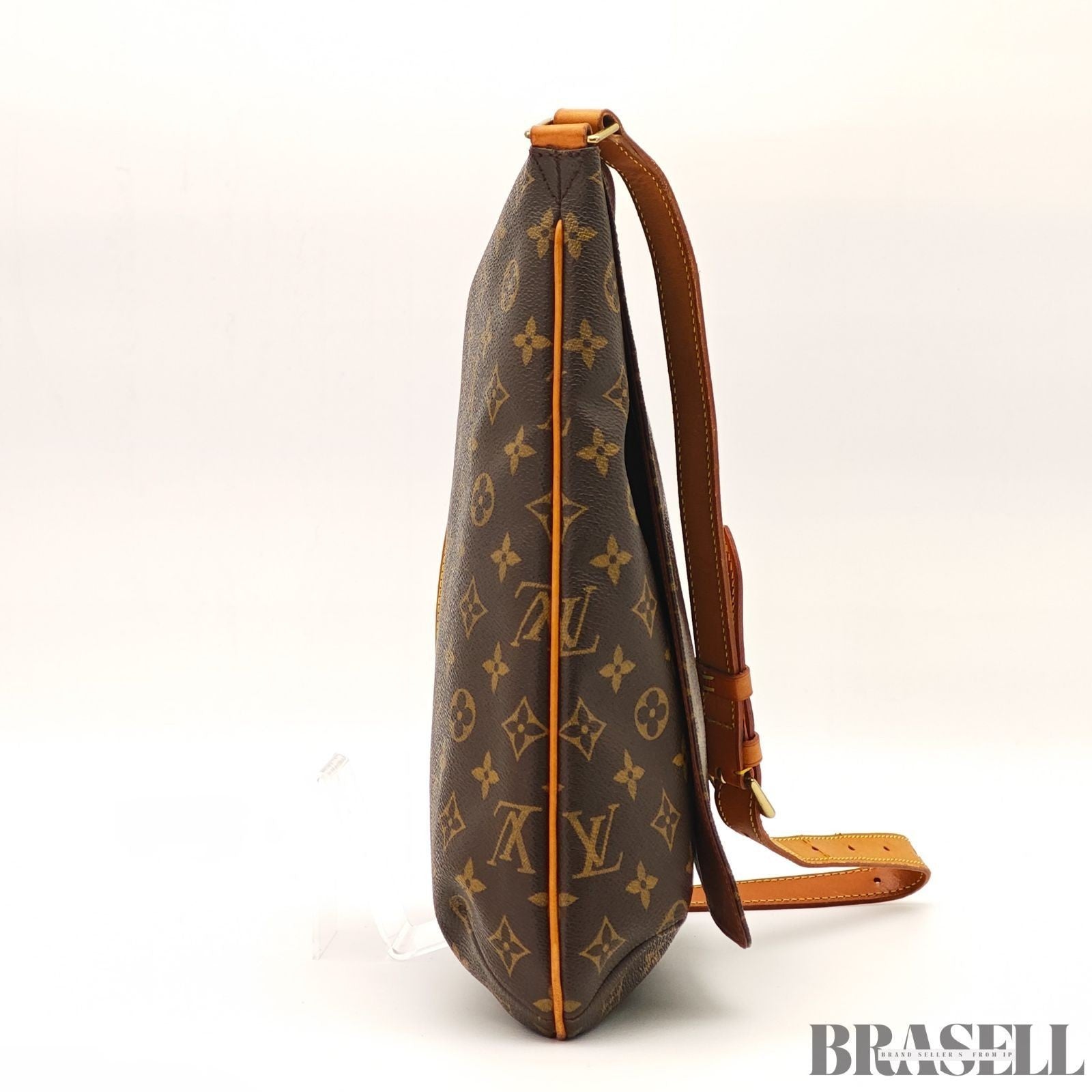 LOUIS VUITTON Musette M51256 Shoulder Bag Brown Monogram Canvas Vertical Women's
