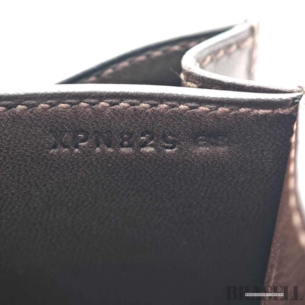 HERMES Constance 3 Mini Shoulder Bag Vos Swift Chocolate Silver Hardware