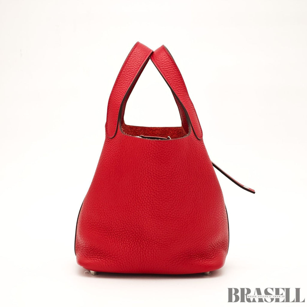 Hermes Picotin Lock PM Rouge De Coeur Bucket Bag With Box Dust Bag Padlock Key