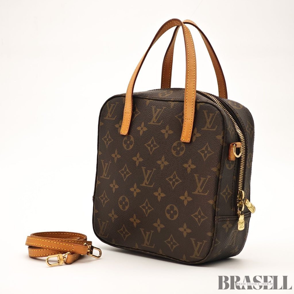 Louis Vuitton Spontini M47500 Monogram Handbag Shoulder Bag 2Way Brown