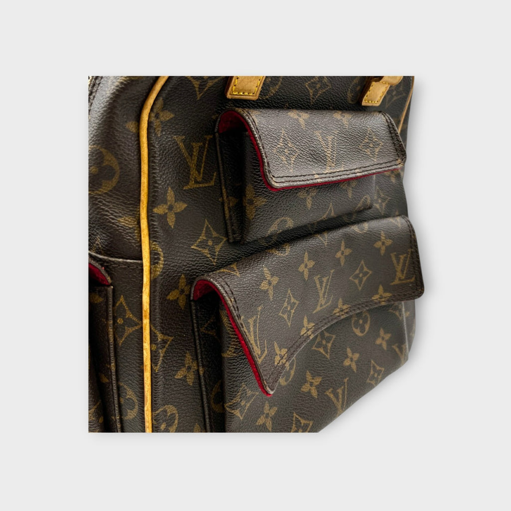 Louis Vuitton Monogram Excentri Cite M51161 Handbag Canvas Leather Brown【B】